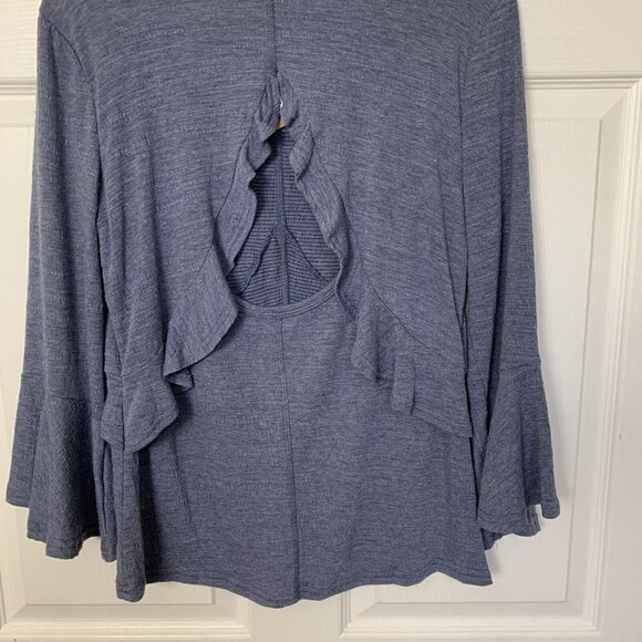 PPLA Clothing Veli Knit Top Indigo Blue Tunic Peasant Bell Women’s Small - Picture 5 of 10